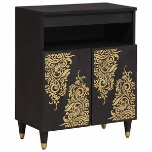 vidaXL Sideboard Black 60 x 33 x 75 cm Solid Mango Wood