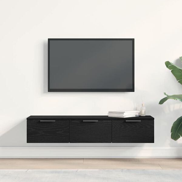 vidaXL Wall Cabinet Black Oak 102 x 30 x 20 cm Engineered Wood