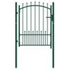 vidaXL Fence Gate Emmen with Spikes Steel 104x109.5 cm Green