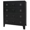 vidaXL Chest Of Drawers | Black | Sheet Metal | Medium | Chest Of Drawers