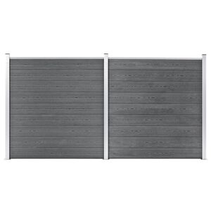 vidaXL Garden Fence WPC 353x186 cm Grey