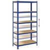 vidaXL 5-Layer Storage Shelves 2 pcs Blue Steel&Engineered Wood