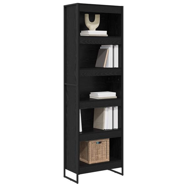 vidaXL Book Cabinet 2 pcs Black Oak 60 x 30 x 189.5 cm Engineered Wood