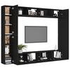 vidaXL 8 Piece TV Cabinet Set Black Engineered Wood
