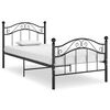 vidaXL Bed Frame without Mattress Black Metal 100x200 cm