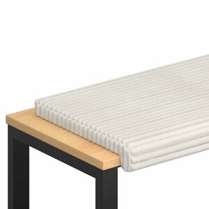 vidaXL Bench Cushion Plush Corduroy Cream Depth 35 cm