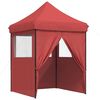 vidaXL Foldable Party Tent Pop-Up with 4 Sidewalls Burgundy