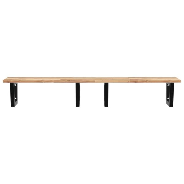 vidaXL Basin Shelf Wall Mounted Steel and Solid Wood Acacia