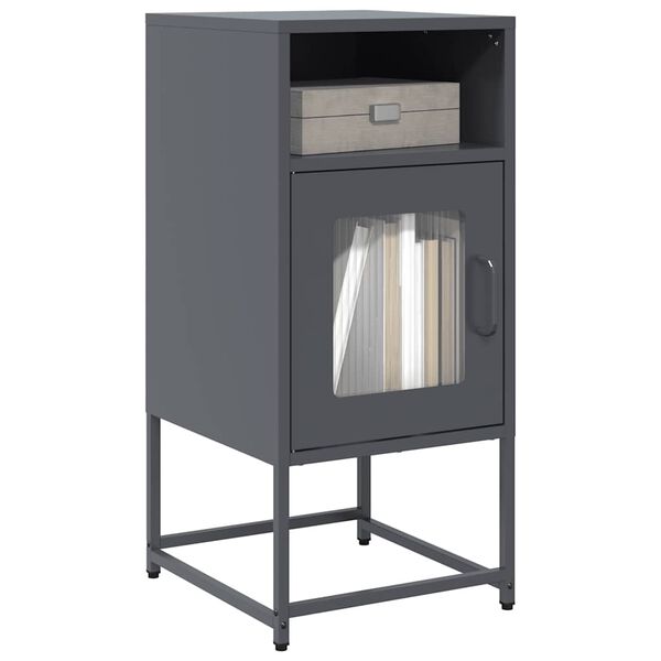 vidaXL Bedside Cabinet Anthracite 36x39x78 cm Cold-rolled Steel
