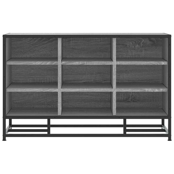 vidaXL Shoe Bench Grey Sonoma 84x40x53.5 cm Engineered Wood and Metal