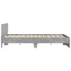 vidaXL Bed Frame with Headboard and LED Concrete Grey 150x200 cm King Size