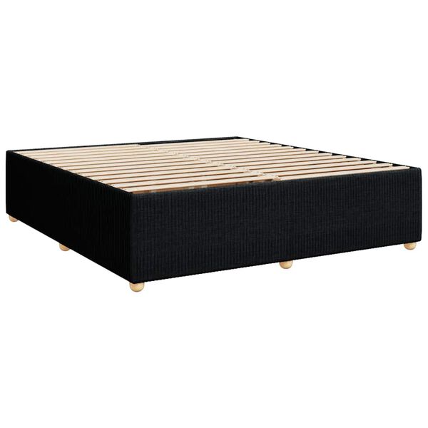 vidaXL Bed Frame without Mattress Black Super King Fabric