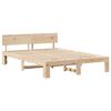 vidaXL Bed Frame with Headboard Natural 150 x 200 cm Solid Pine Wood