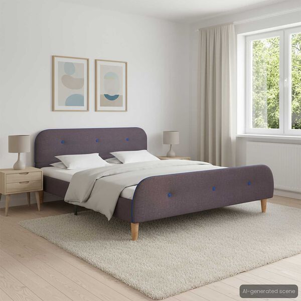 vidaXL Bed Frame without Mattress Taupe Fabric 135x190 cm Double
