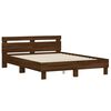 vidaXL Bed Frame with LED without Mattress Brown Oak 140x190 cm