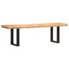 vidaXL Bench 160 cm Solid Rough Mango Wood and Steel
