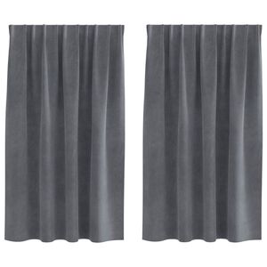 vidaXL Curtains 2 pcs Light Grey 140 x 140 cm Velvet