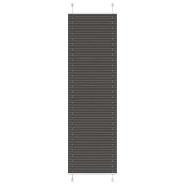 vidaXL Pleated Blind Black 60x200 cm Fabric Width 59.4 cm Polyester