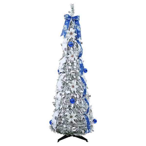vidaXL Artificial Christmas Tree with 50 LEDs White 120 cm PVC