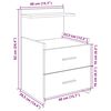 vidaXL Bedside Cabinet with 2 Drawers Grey Sonoma 40x36.5x62 cm