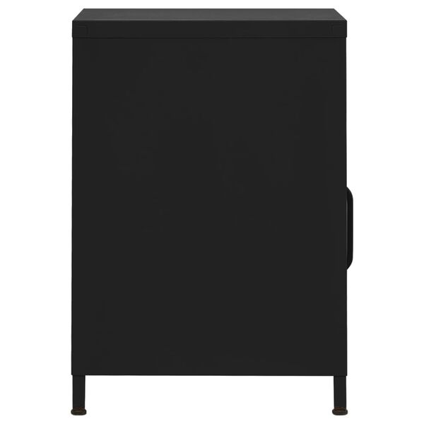 vidaXL Nightstand Black 35x35x51 cm Steel