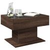 vidaXL Coffee Table with LED Brown Oak 70x50x45 cm Engineered Wood