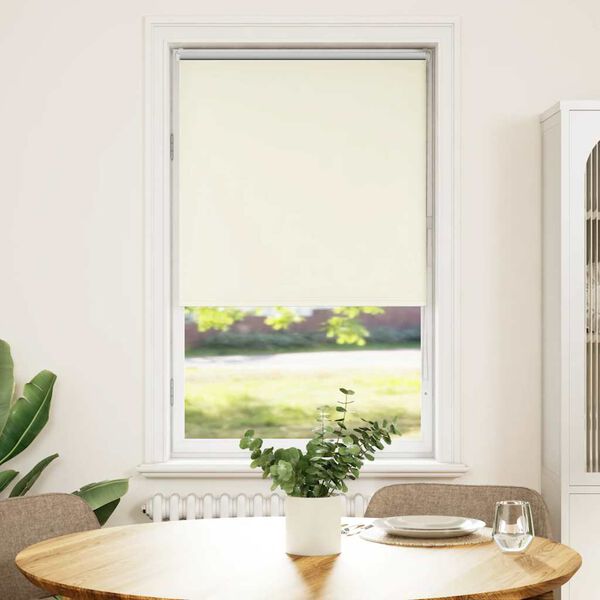 vidaXL Roller Blind Blackout Off White 65x150 cm Fabric Width 60.7 cm Polyester
