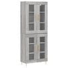 vidaXL Highboard Grey Sonoma 69.5x34x180 cm Engineered Wood