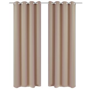 vidaXL Blackout Curtains 2 pcs with Metal Eyelets 135x175 cm Cream