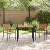 vidaXL Garden Dining Set 3 pcs Black 90 x 90 x 75 cm Poly Rattan