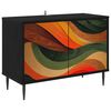 vidaXL TV Cabinet BONN 69 x 33 x 50.5 cm Black Oak Engineered Wood