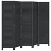 vidaXL Room Divider&nbsp;5 Panels Black Solid Wood Paulownia