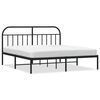 vidaXL Metal Bed Frame without Mattress with Headboard Black 183x213cm