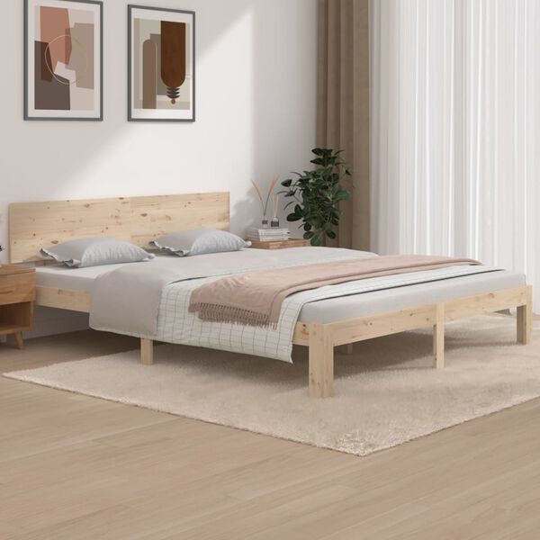 vidaXL Bed Frame without Mattress Solid Wood Pine 160x200cm