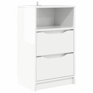 vidaXL Bedside Table High Gloss White 40 x 30 x 67 cm Engineered Wood