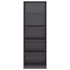 vidaXL 5-Tier Book Cabinet High Gloss Grey 60x24x175 cm Engineered Wood