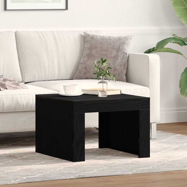 vidaXL Coffee Table Black Oak 50 x 50 x 35 cm Engineered Wood