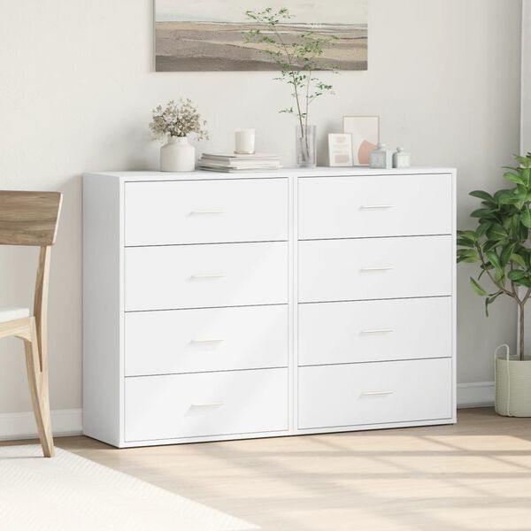 vidaXL Sideboards 2 pcs White 60x31x84 cm Engineered Wood