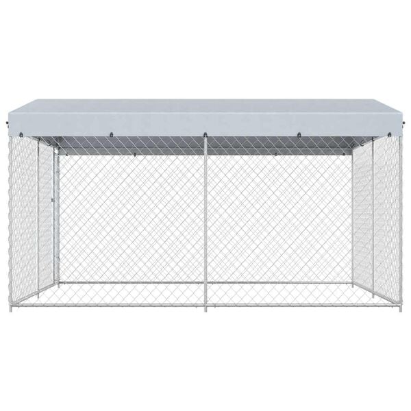 vidaXL Outdoor Dog Kennel with Roof 382x382x225 cm