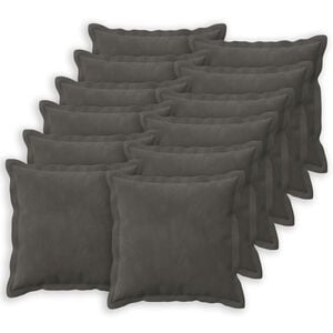 vidaXL Cushion Cover 12 pcs HOUTEN Dark Grey 40 x 40 cm Velvet