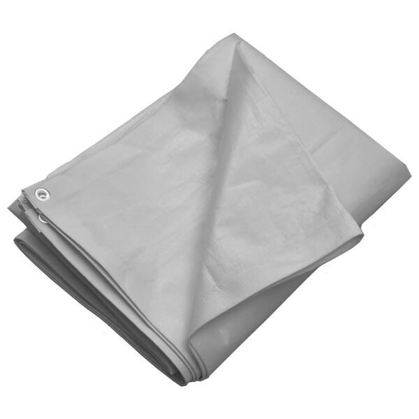 vidaXL Tarpaulin 260 g/m&sup2; 4x4 m Grey HDPE