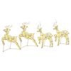 vidaXL LED Reindeers 4 pcs 80 LEDs Gold 44 x 18 x 65.5 cm PET