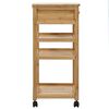 vidaXL Kitchen Trolley with Wheels Natural 37 x 36 x 80 cm Bamboo