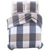 vidaXL Duvet Cover Set Check Print Coffee 200x200/60x70 cm