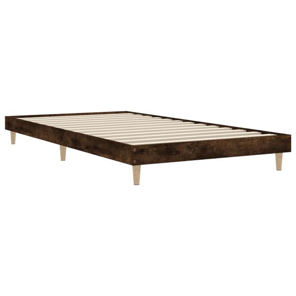 vidaXL Bed Frame without Mattress Smoked Oak 90x200 cm Engineered Wood