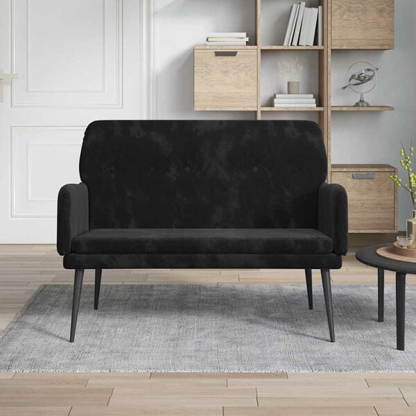 vidaXL Bench Black 108 x 79 x 79 cm Velvet