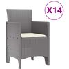 vidaXL Garden Dining Set 15 pcs Light Grey Polt rattan