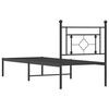 vidaXL Metal Bed Frame without Mattress with Headboard Black 80x200cm