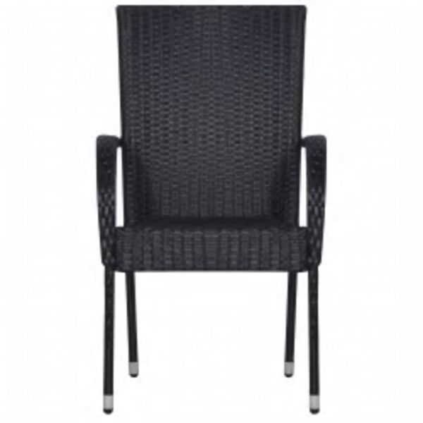 vidaXL 7 Piece Outdoor Dining Set Black