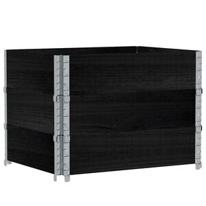 vidaXL Pallet Collars 3 pcs Black 80x60 cm Solid Wood Pine